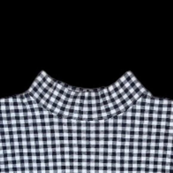 Land's End White/Black Square Print Long Sleeve Top | Size L - Picture 2 of 3